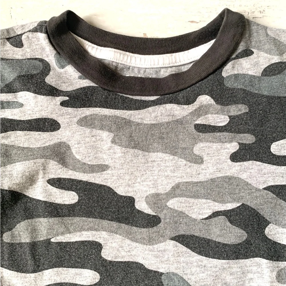 Carters Kid 4/5 Boys Gray Camo Print Shirt Sleeve Tee Kids Top 4T 5T